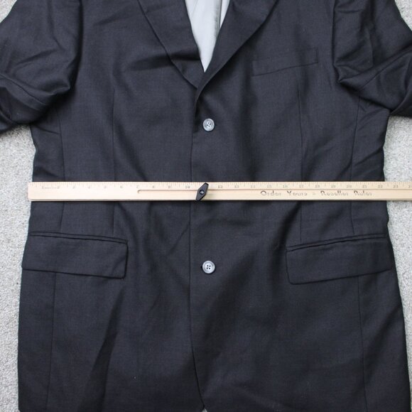 Jos A. Bank Blazer Mens 46L Black Wool/Silk/Ramie Blend 3 Button Single Vent - Picture 5 of 12